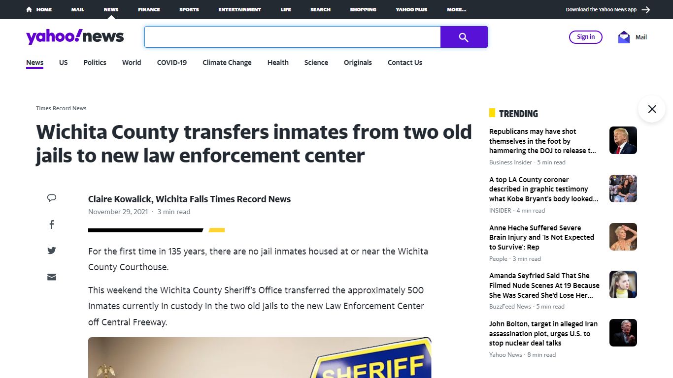 Wichita County transfers inmates from two old jails to new ...